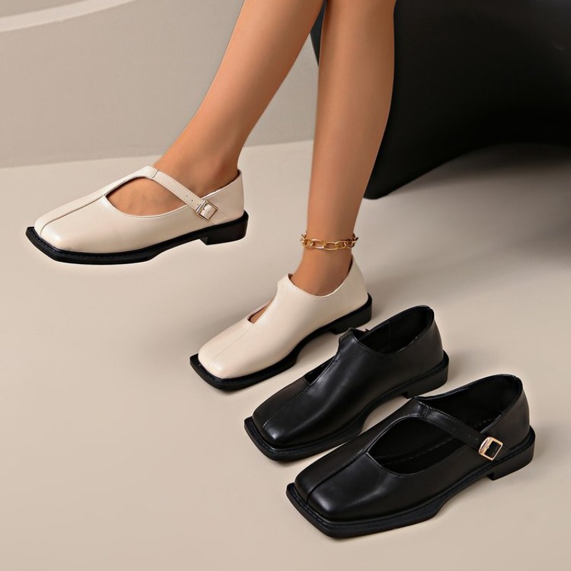 Women'S Fashion Shoes - Comemore Retro Loafers Dames Herfstmode Vierkante