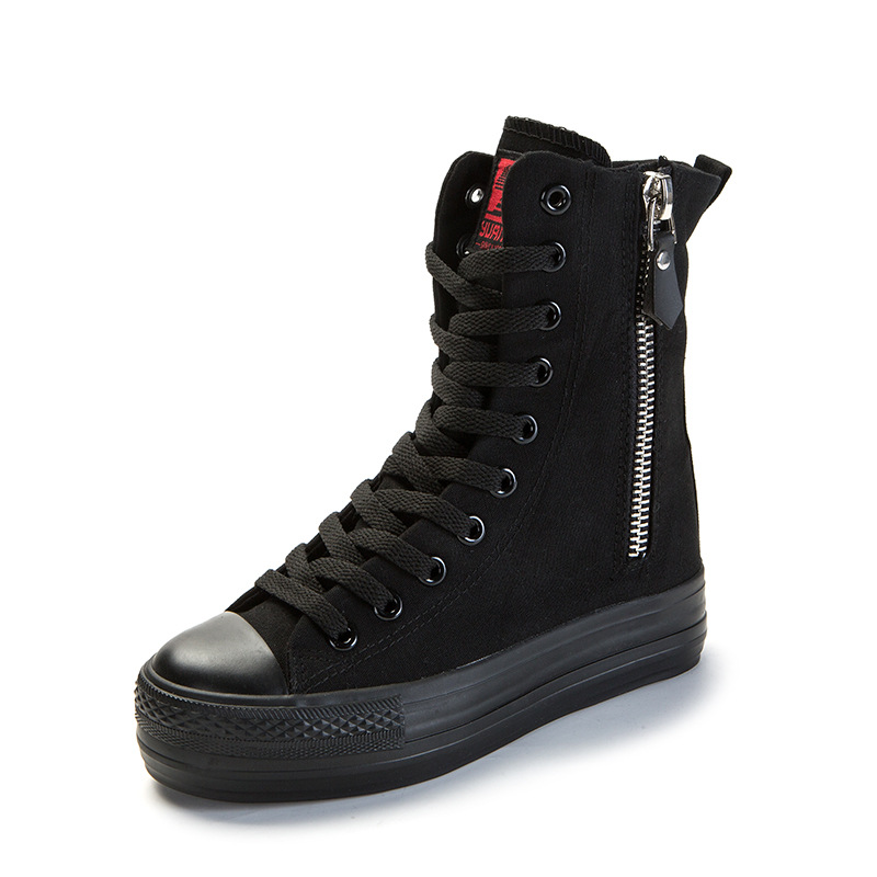 Women'S Fashion Korea - Damesschoenen Nieuwe hoge canvas sneakers met
