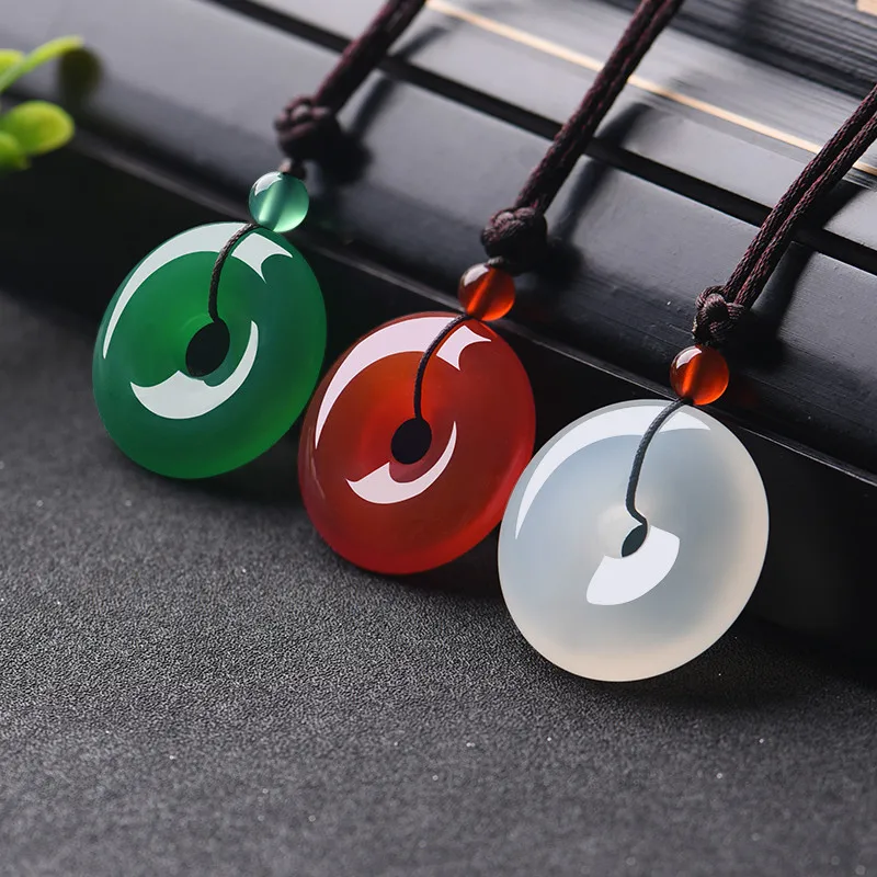 Women'S Fashion Jewellery - Natuurlijke Multicolor Jade Donut Hanger Agaat