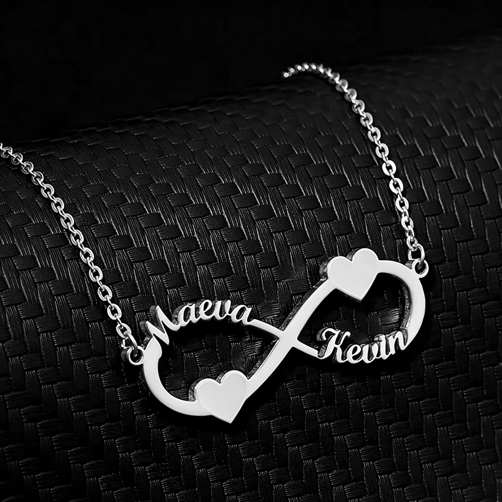 Women Fashion Names - Aangepaste naamketting Infinity hart hanger roestvrij