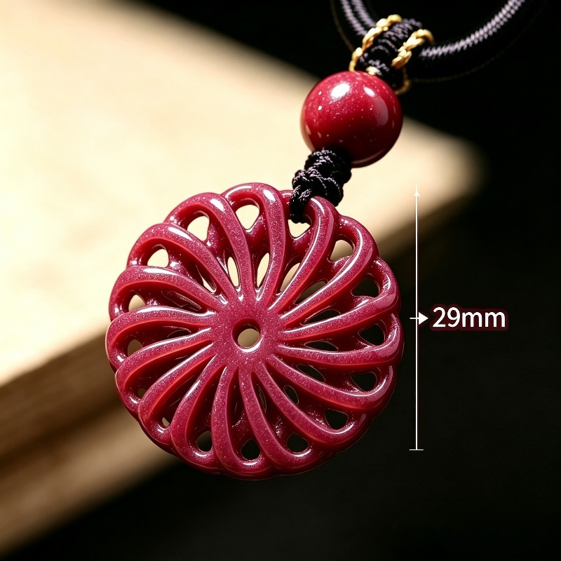 Women'S Fashion Jewellery - Mode Rode Cinnabar Jade overdracht Windmolen