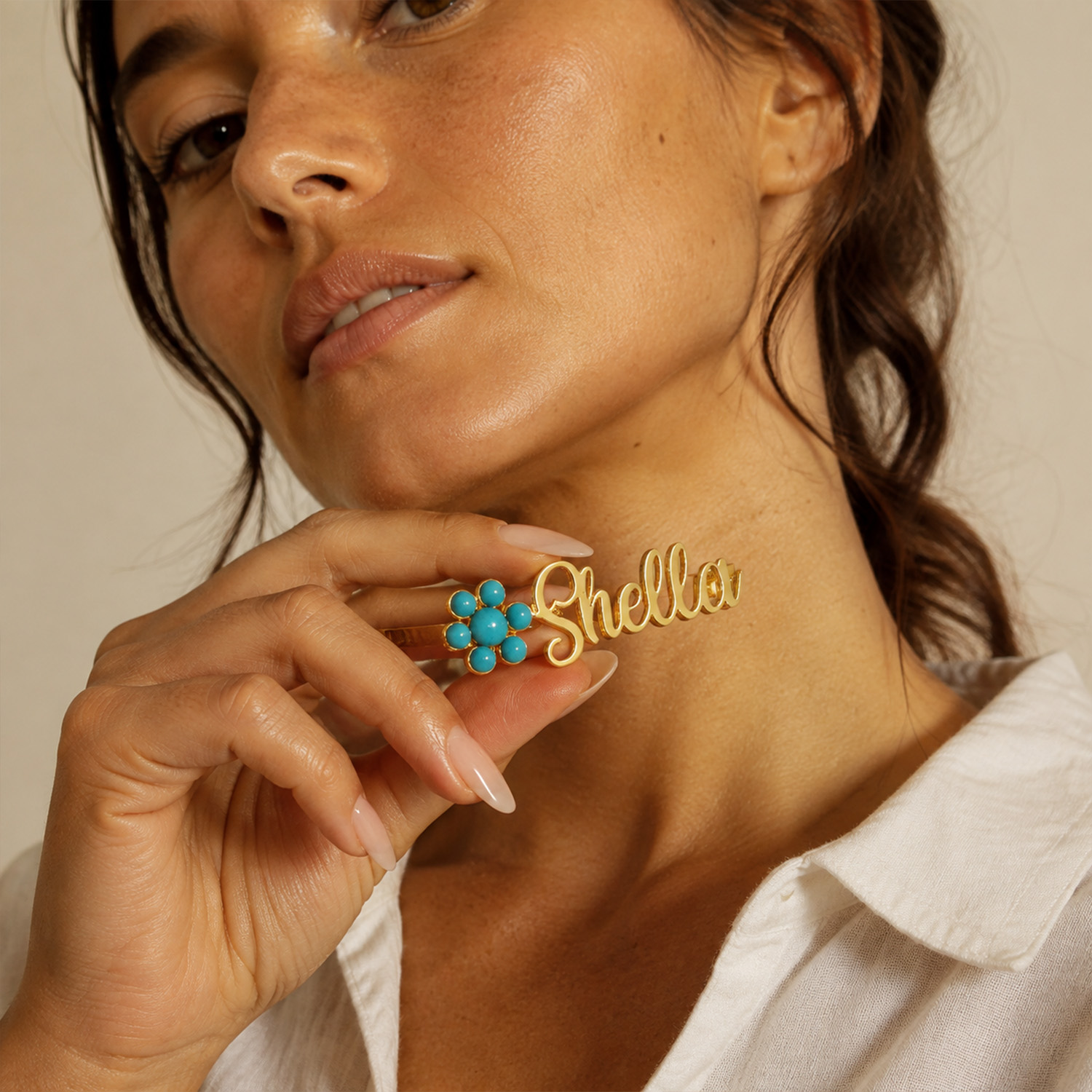 Women Fashion Dress Names - Gepersonaliseerde broche met naam, cursief schrift,