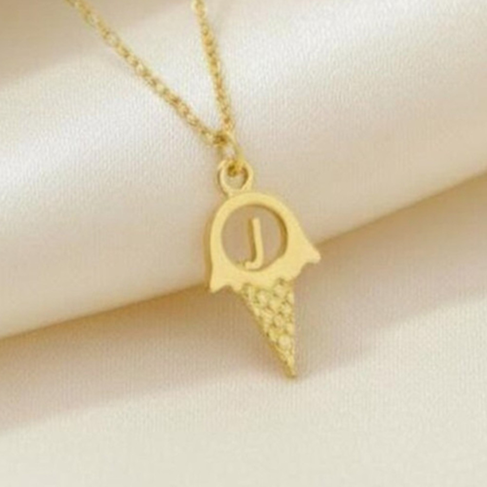 Women Fashion Dress Names - Aangepaste mode holle ijsketting gepersonaliseerde A-Z