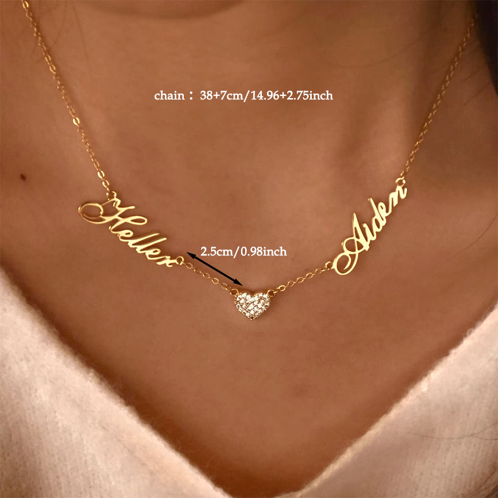 Aangepaste twee naam ketting v - Women Fashion Names recensie en prijs