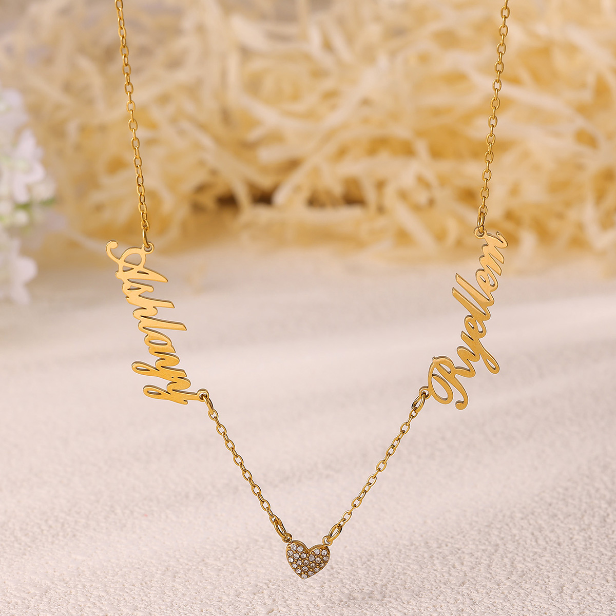Aangepaste twee naam ketting v - Women Fashion Names recensie en prijs