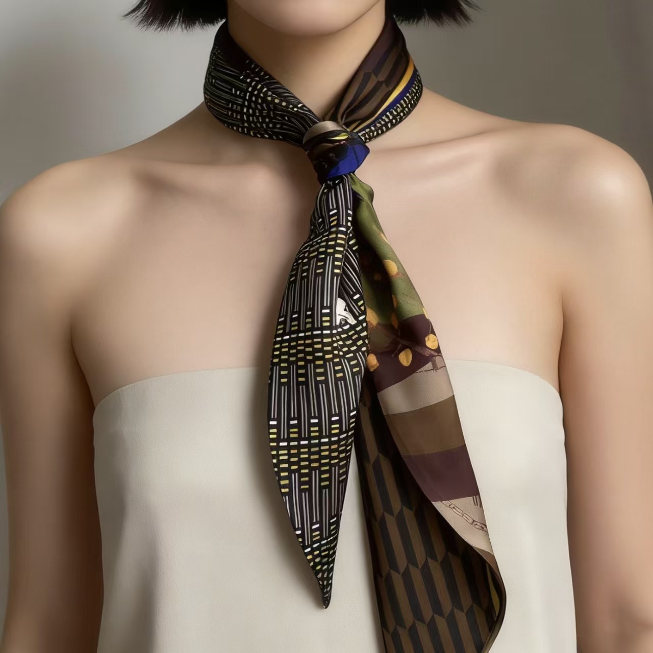 Luxe Print Lang Haarlint Bevel - Women Fashion Necktie recensie en prijs