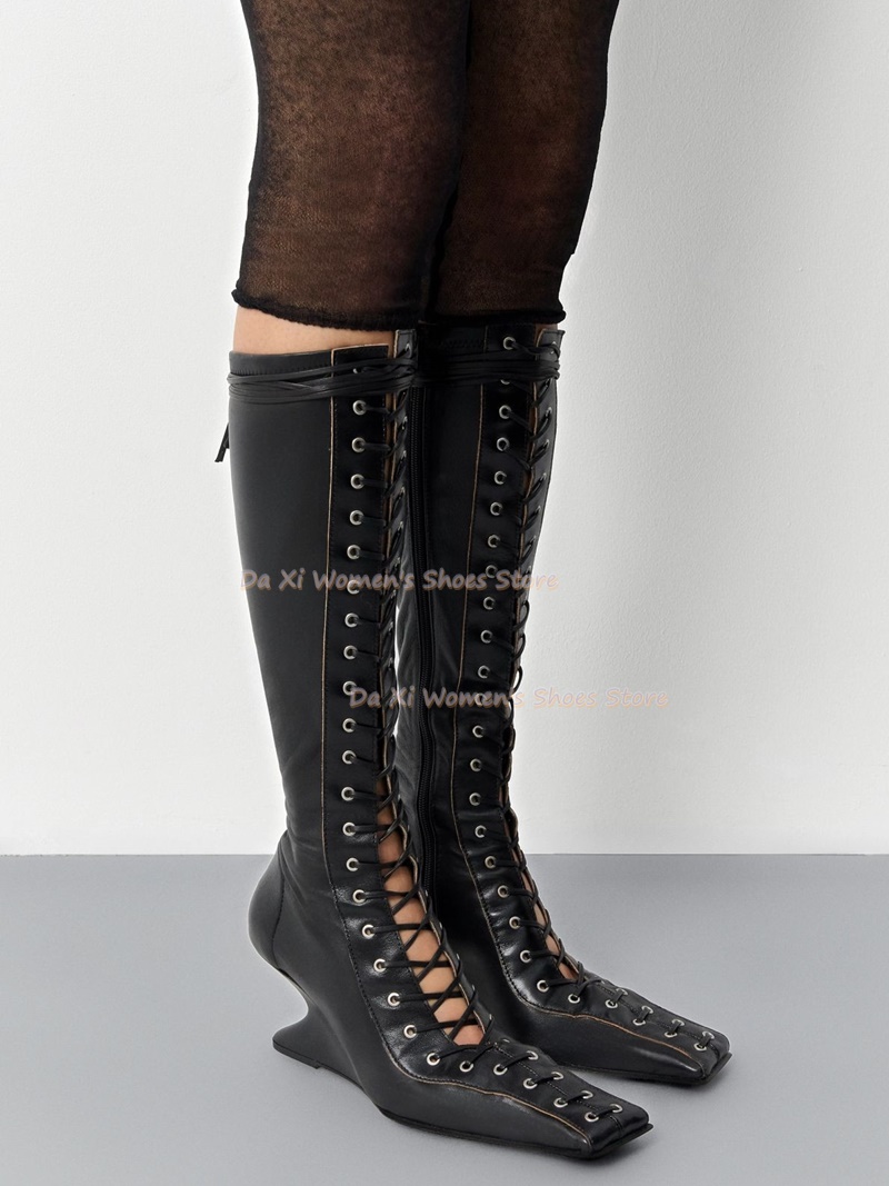Vierkante neus, sleehak, uitsn - Women'S Fashion Knee High Boots recensie en prijs