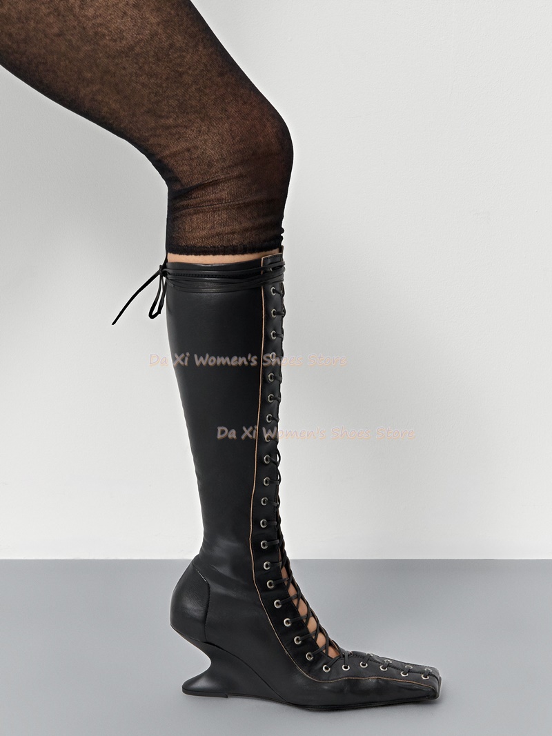 Vierkante neus, sleehak, uitsn - Women'S Fashion Knee High Boots recensie en prijs