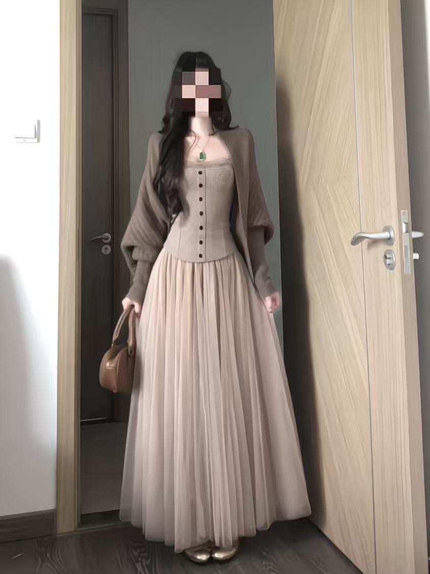 Champagne Crème Koreaans Elega - Lace Trim Cami recensie en prijs
