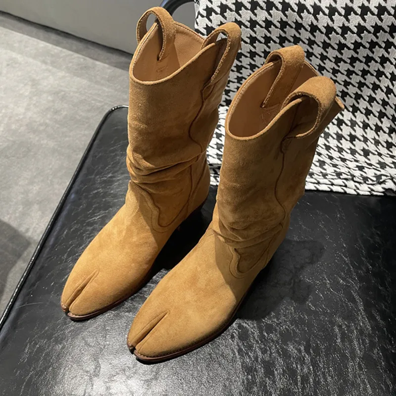 Mode vintage laarzen gespleten - Women'S Fashion Korea recensie en prijs