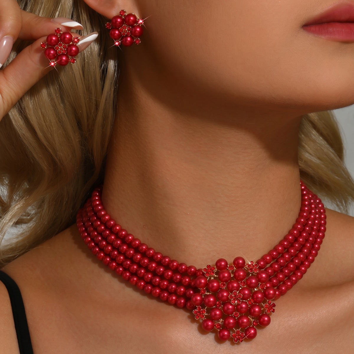 Dames Multi-Strand Parel Bloem - Women Fashion Photoshoot recensie en prijs