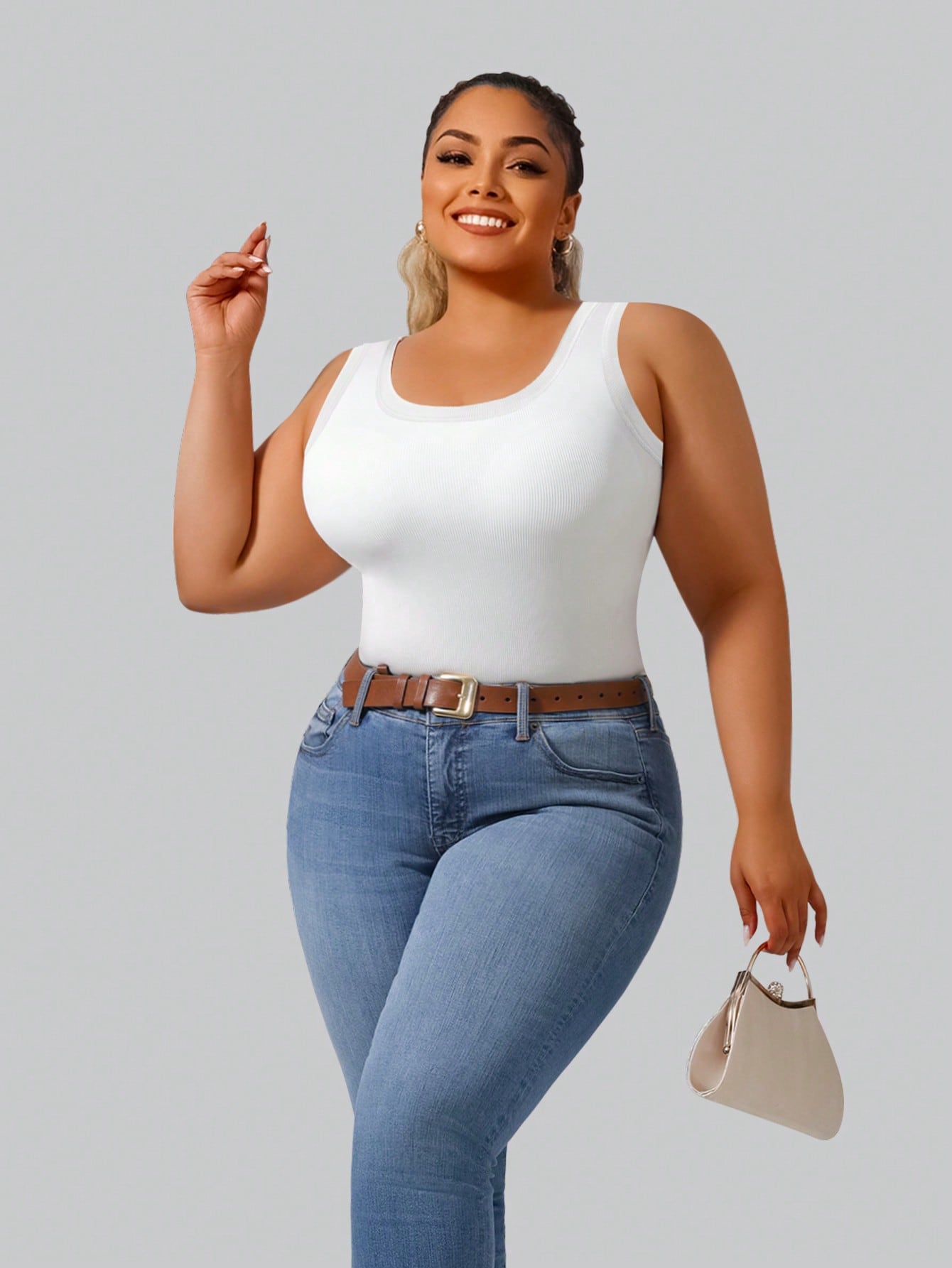 Plus size dames tanktop met ri - Lace Trim Cami recensie en prijs