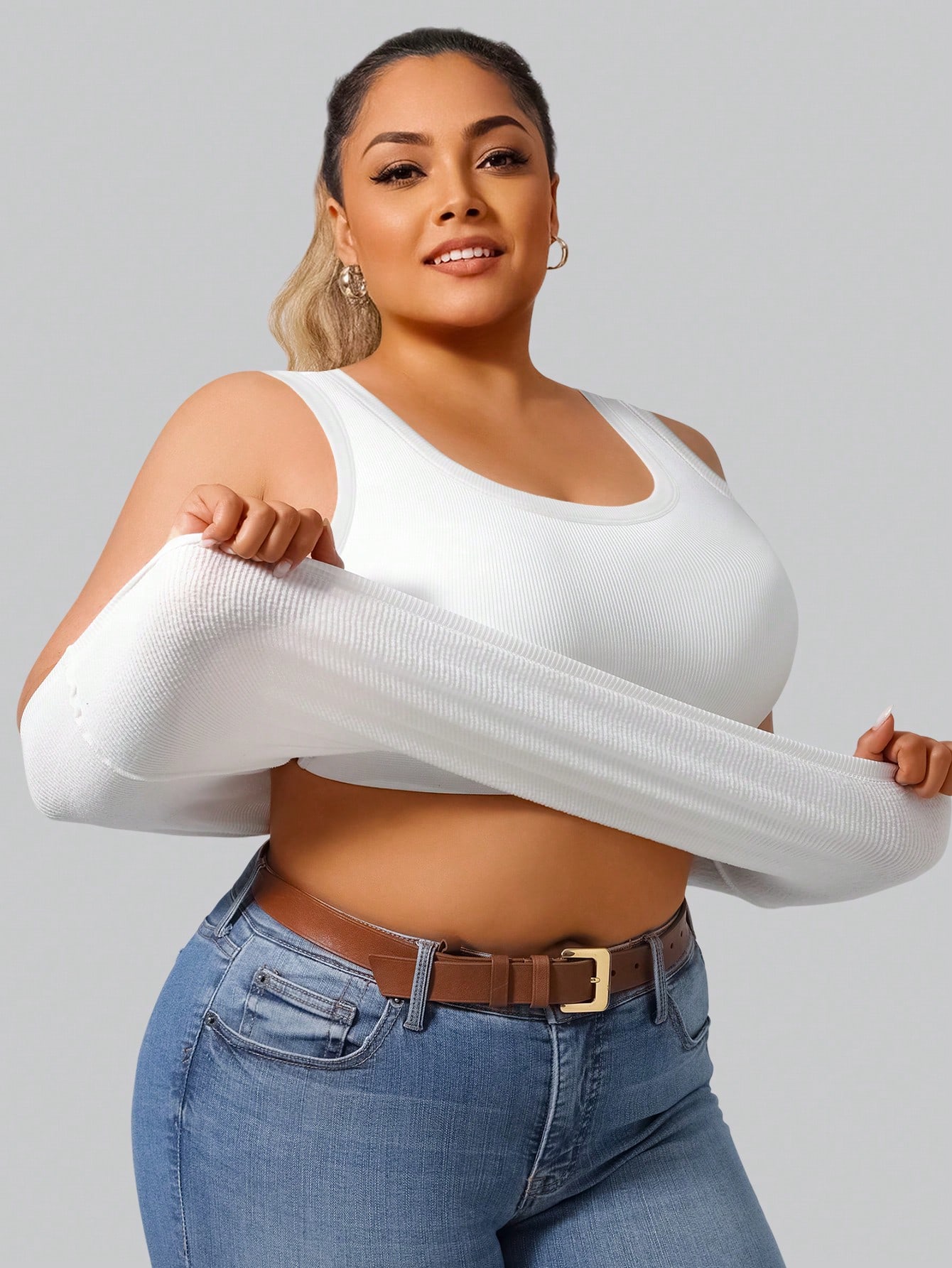 Plus size dames tanktop met ri - Lace Trim Cami recensie en prijs