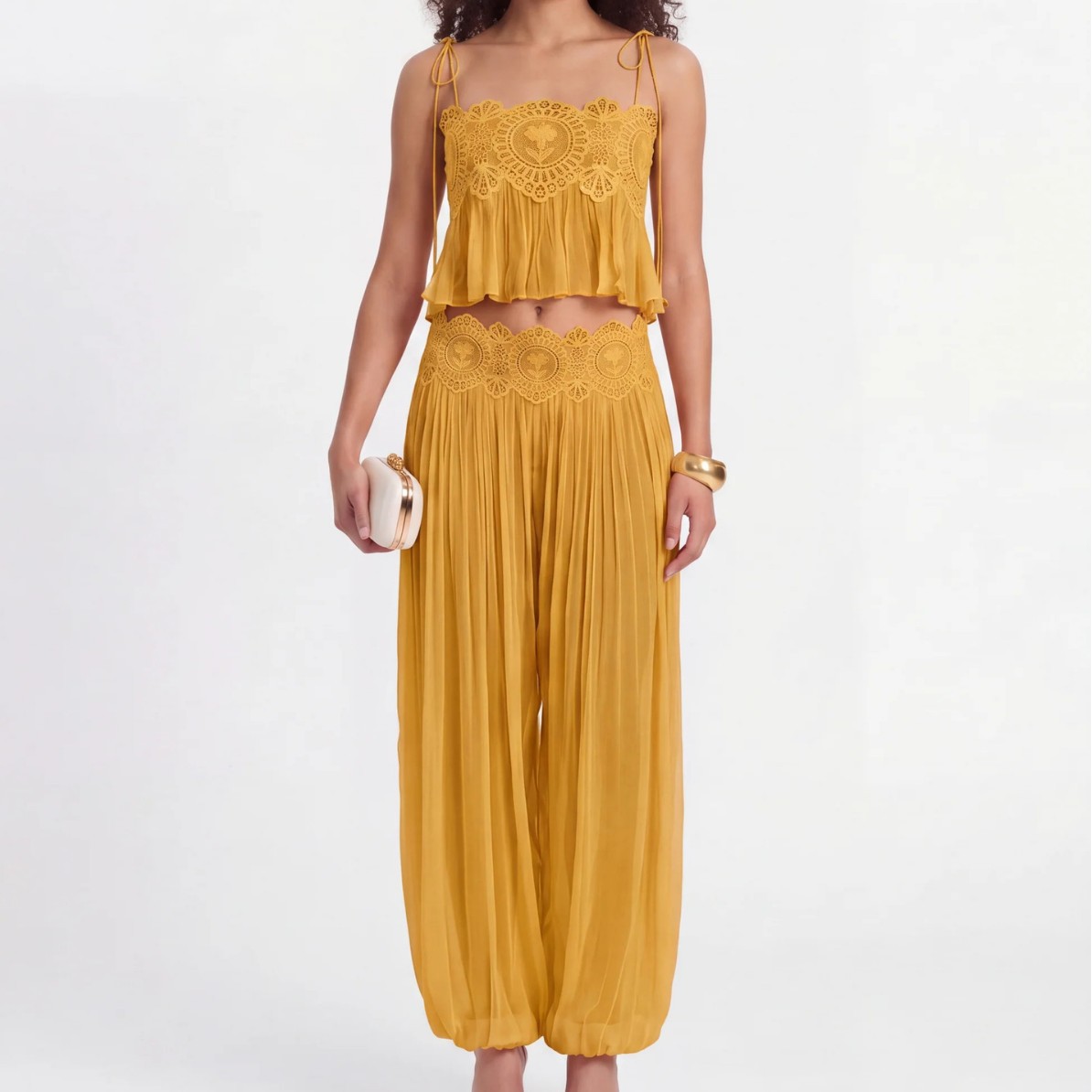 Dames lange broekset met vierk - Lace Trim Cami recensie en prijs