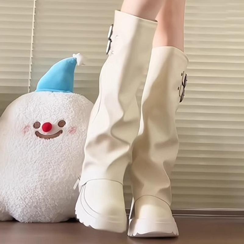 Punk Stijl Splicing Dikke Bode - Women'S Fashion Knee High Boots recensie en prijs