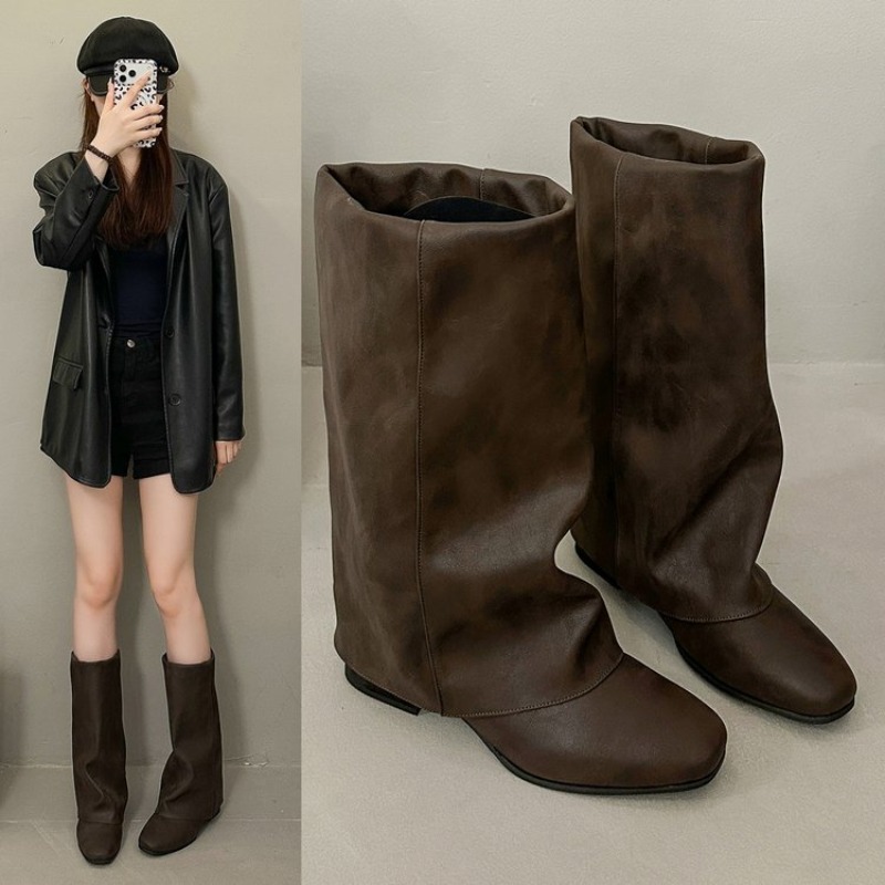 2026 Nieuwe Square Head Vintag - Women'S Fashion Knee High Boots recensie en prijs